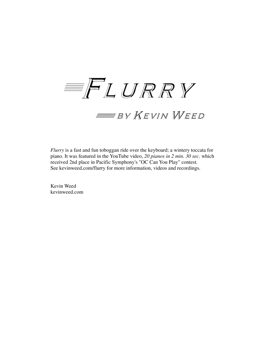 Flurry Piano Solo scores gallery preview page 1