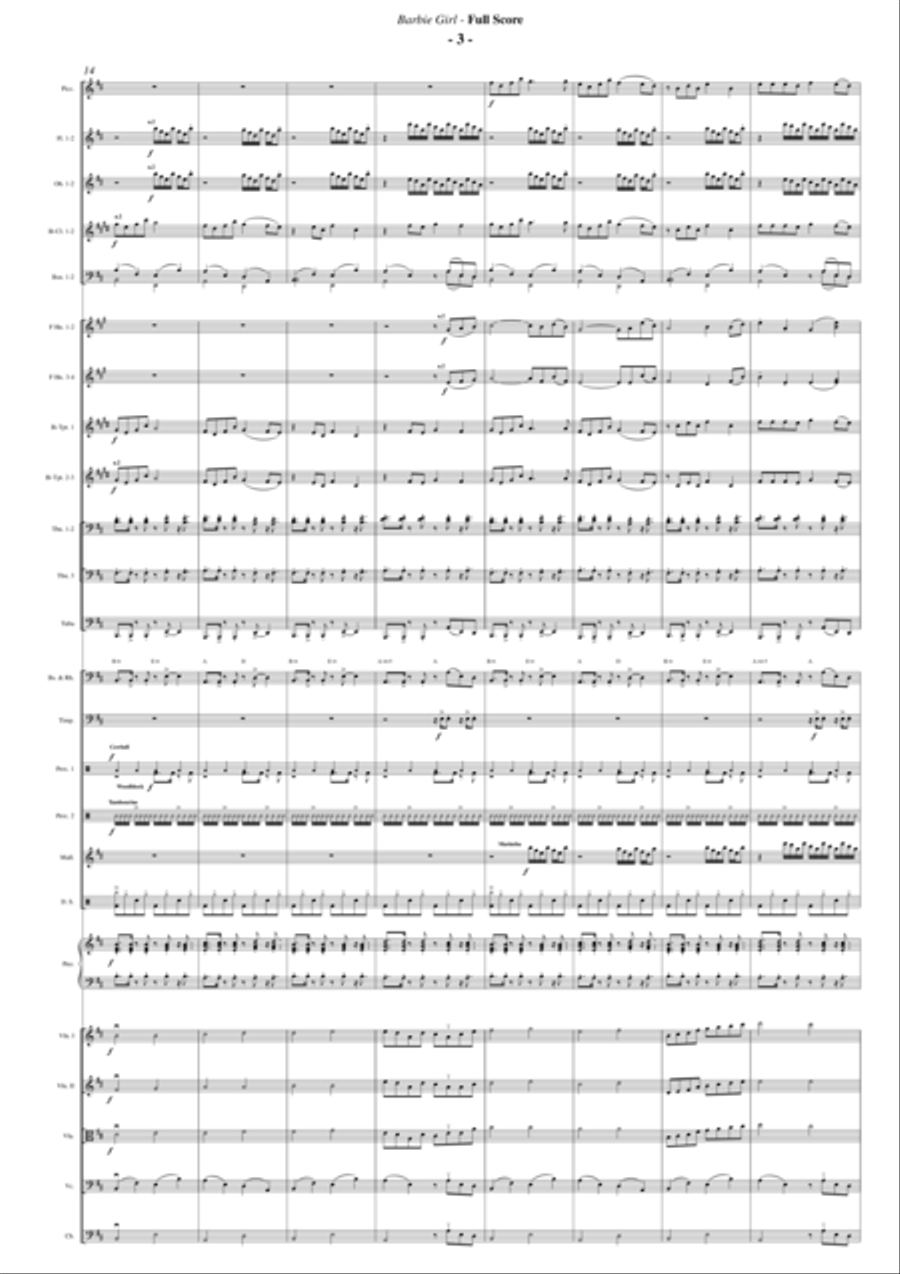 Barbie Girl Full Orchestra scores gallery preview page 2