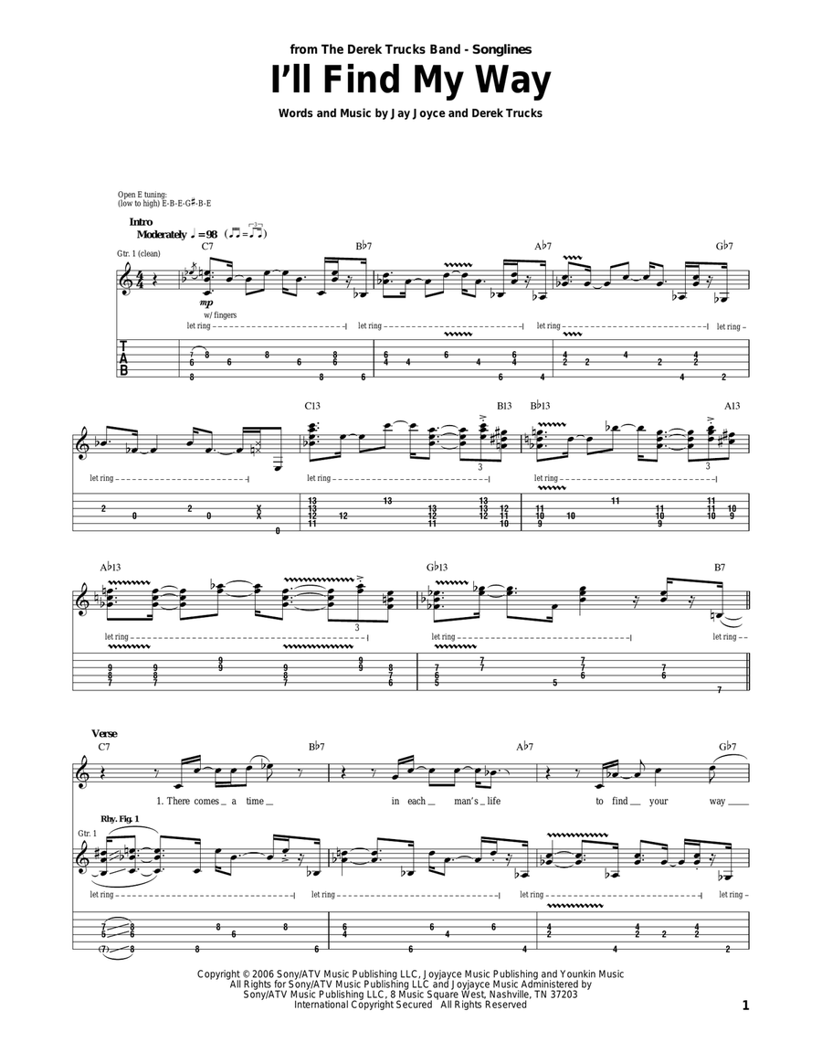 I'll Find My Way Acoustic Guitar scores gallery preview page 1