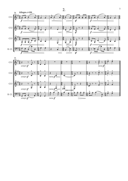 Bartók: Romanian Christmas Carols, Sz.57 Book 1 ( Nos. 1 to 5) - clarinet quartet image number null