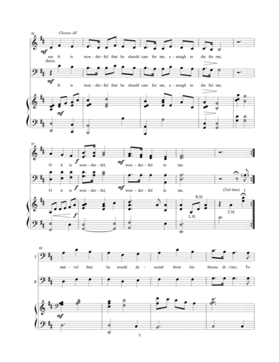 Amazing Grace/ I Stand All Amazed MASHUP for duet and choir 4-Part scores gallery preview page 4