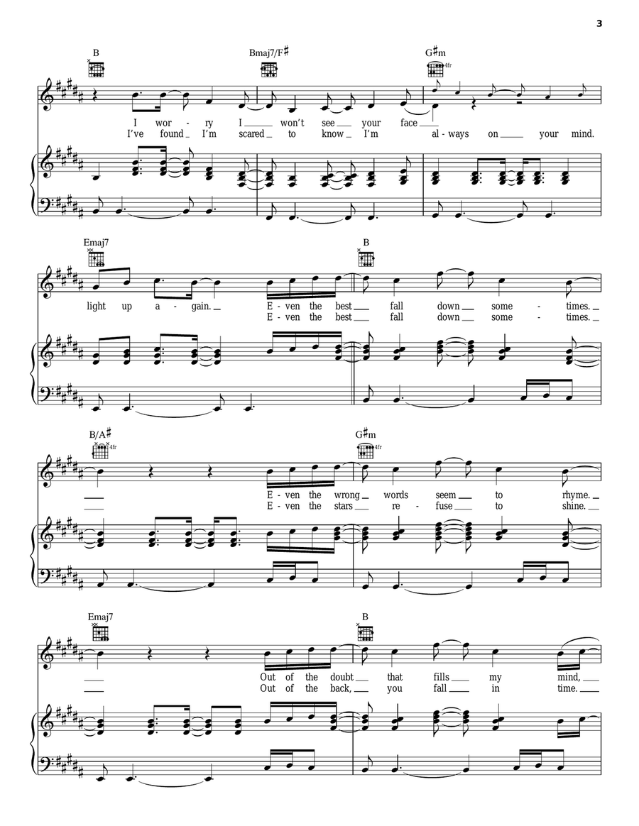 Collide Piano, Vocal, Guitar scores gallery preview page 3