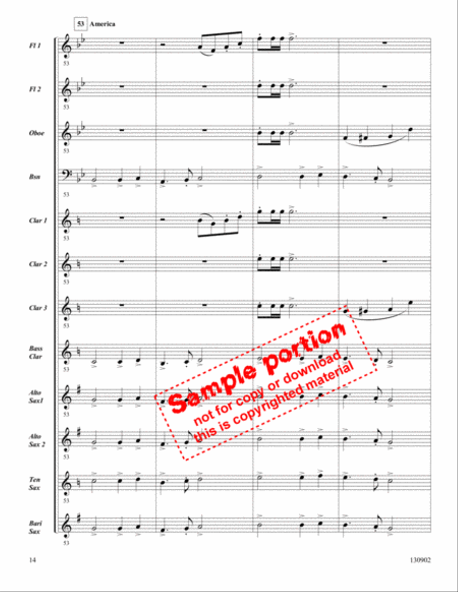 Patriot's Medley Woodwind Ensemble scores gallery preview page 6