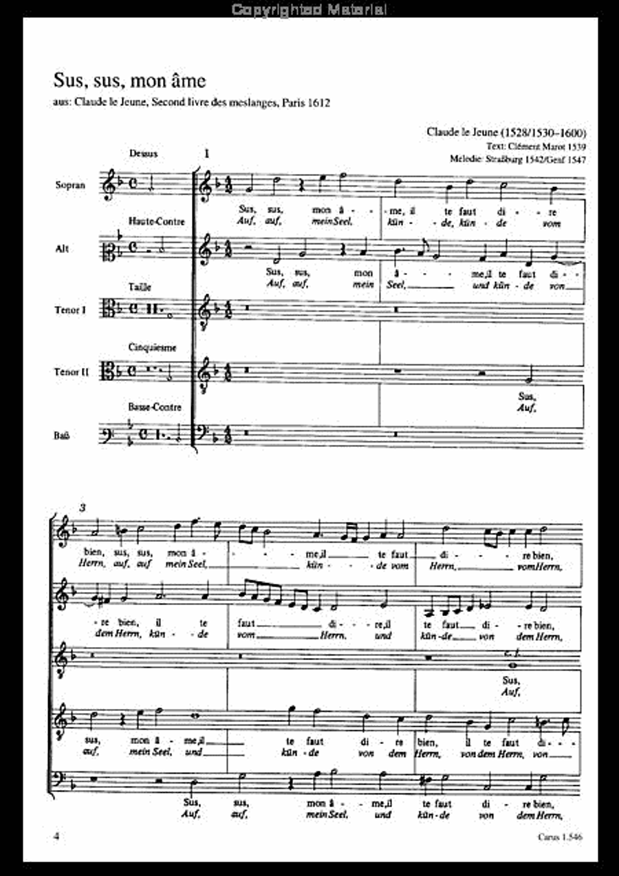Sus, sus, mon ame SATTB scores gallery preview page 5