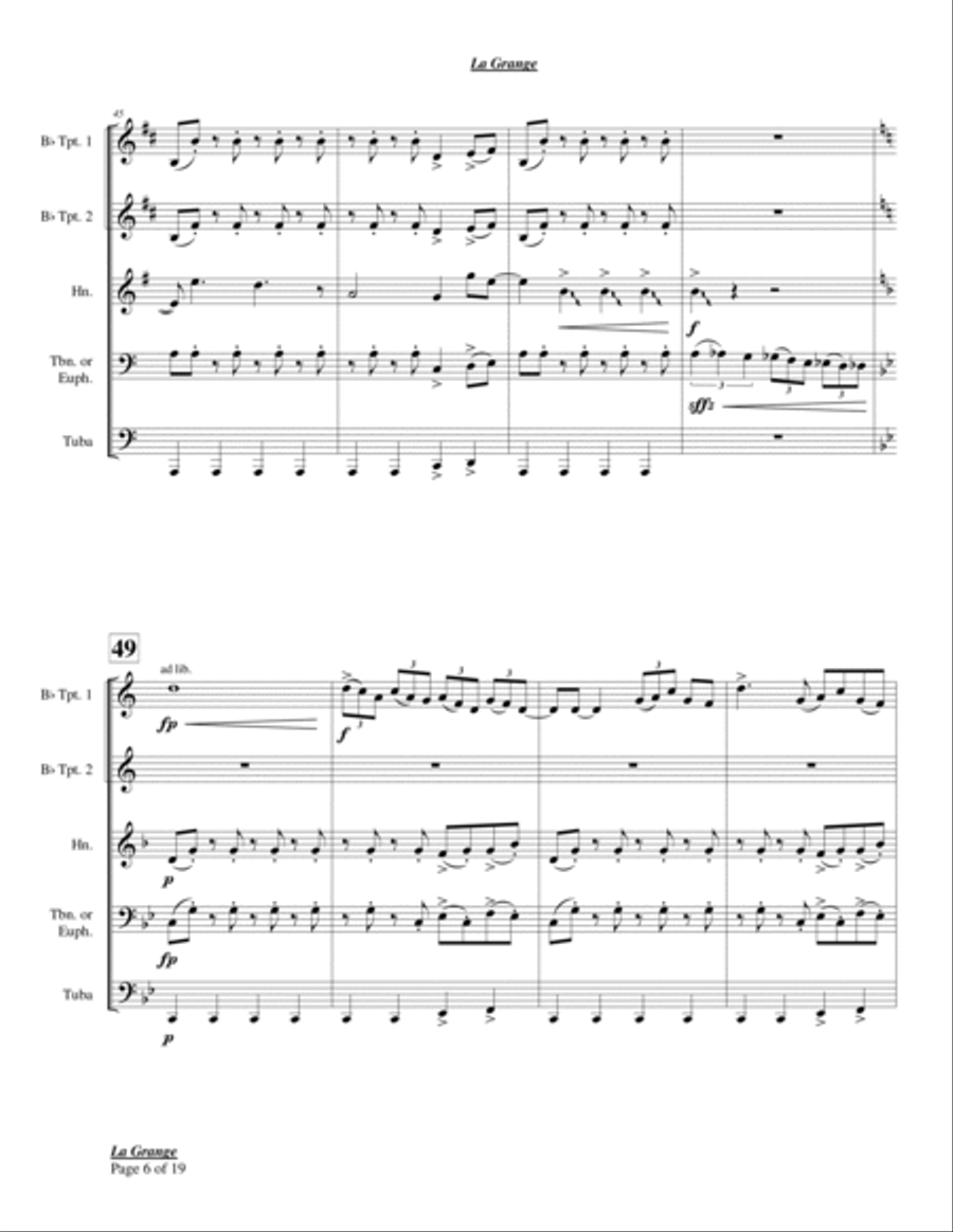 La Grange Brass Ensemble scores gallery preview page 6