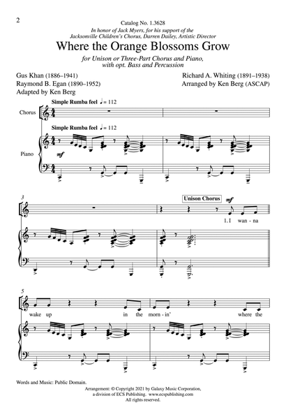 Where the Orange Blossoms Grow (Choral Score)