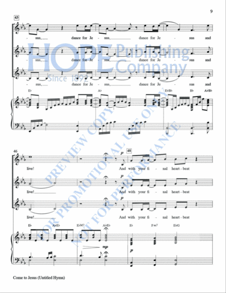 Come to Jesus (Untitled Hymn) Women's Choir scores gallery preview page 10