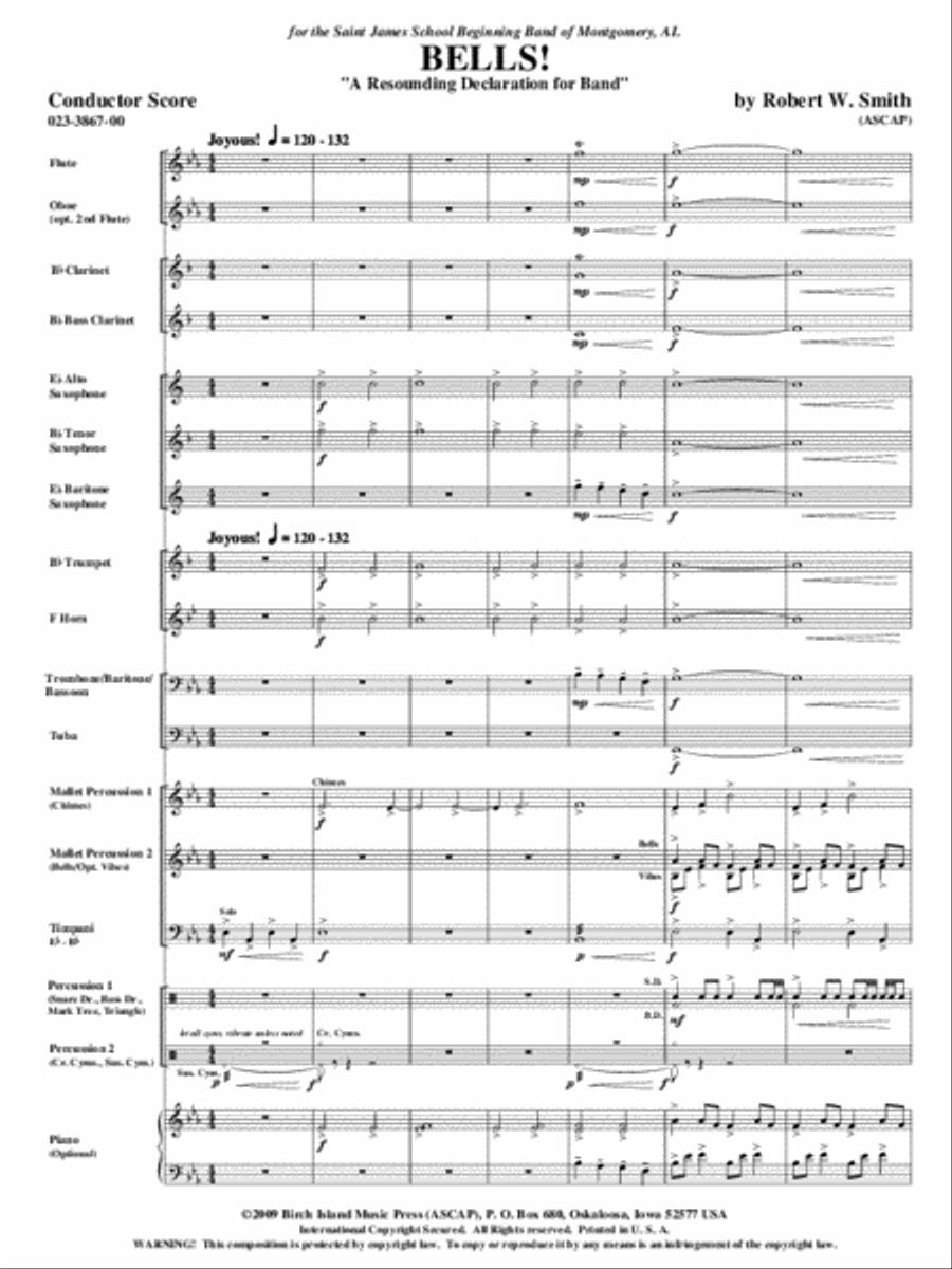 Bells! Bells! Concert Band scores gallery preview page 2