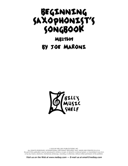 Beginning Saxophonist's Songbook