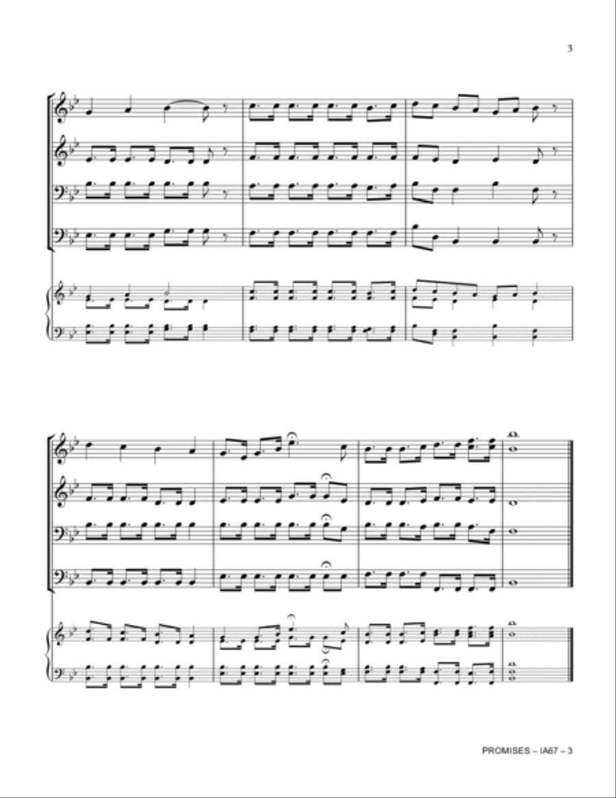 PROMISES (Standing on the Promises) Small Ensemble scores gallery preview page 3
