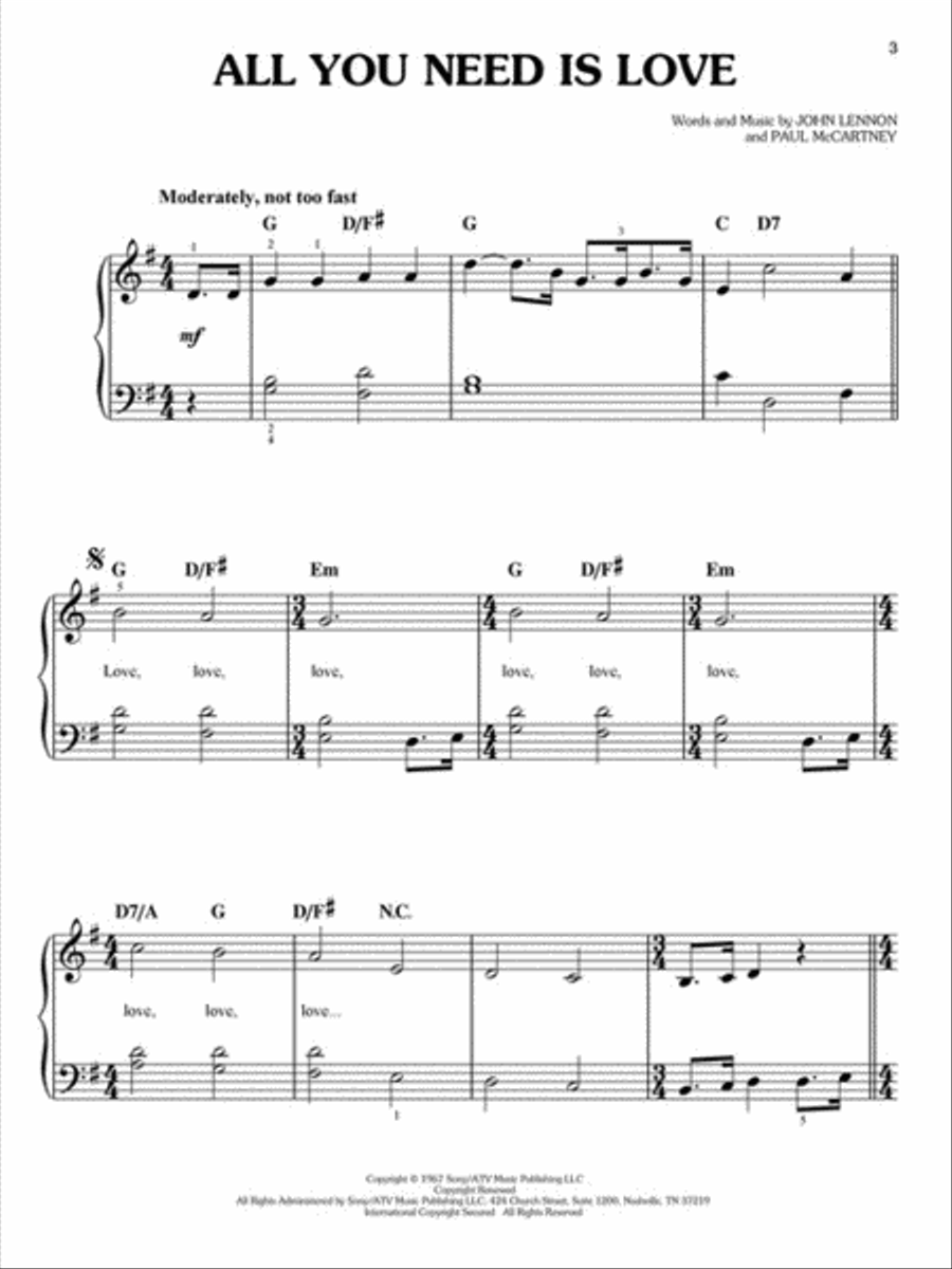 First 50 Songs by the Beatles You Should Play on the Piano Easy Piano scores gallery preview page 3