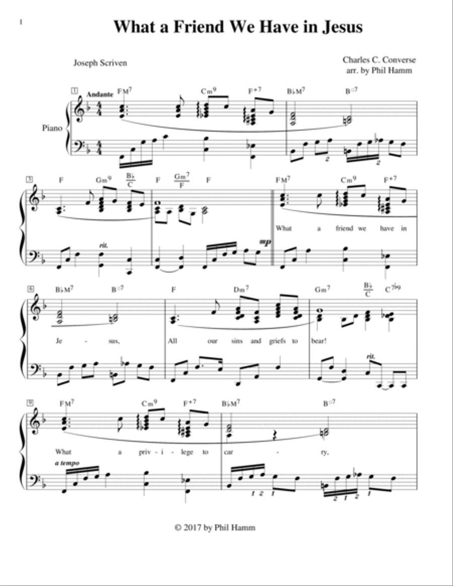 What a Friend We Have In Jesus Piano Method scores gallery preview page 2