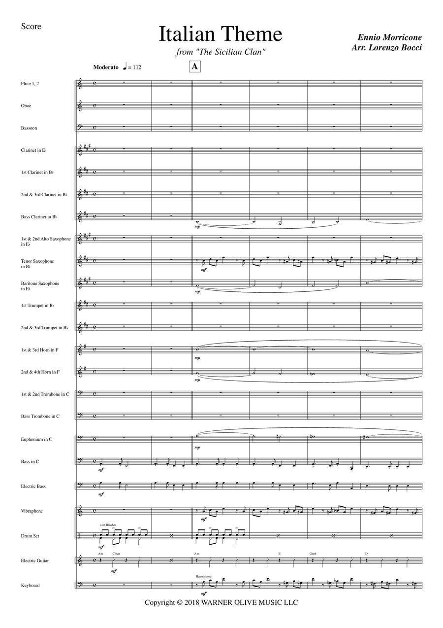 Italian Theme Concert Band scores gallery preview page 3