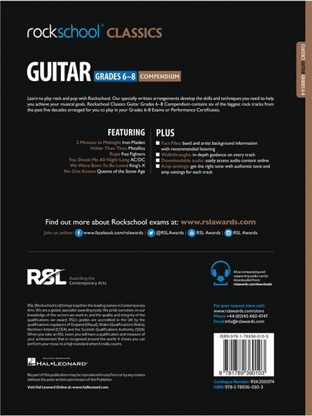 Rockschool Classics Guitar Grades 6-8 Compendium