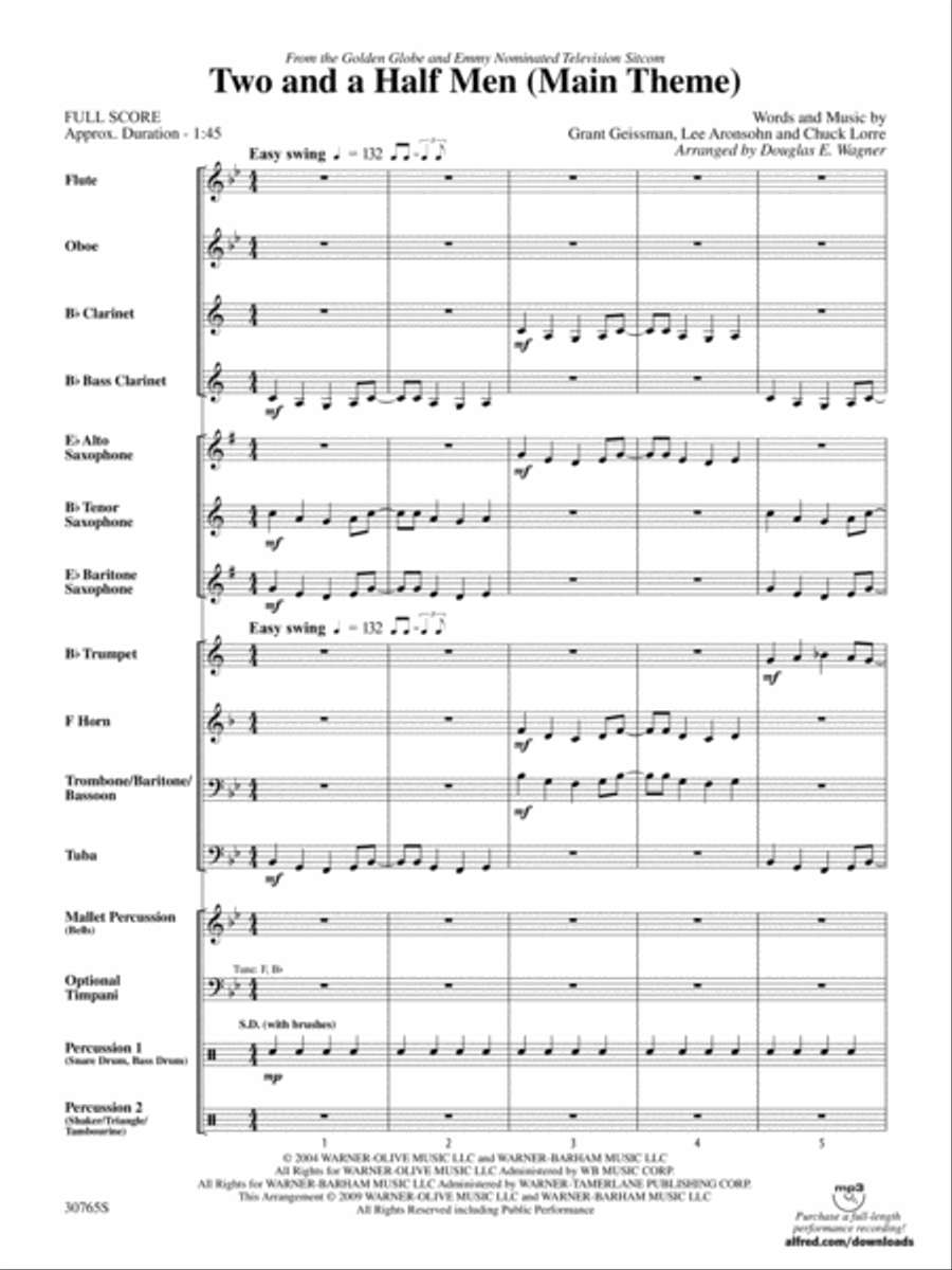 Two and a Half Men (Main Theme): Score Concert Band scores gallery preview page 2