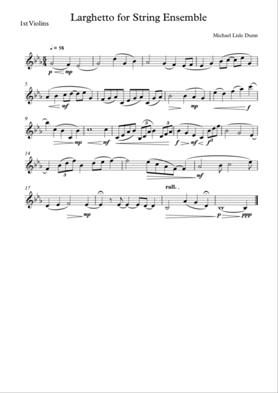 Larghetto for Strings String Quartet scores gallery preview page 4