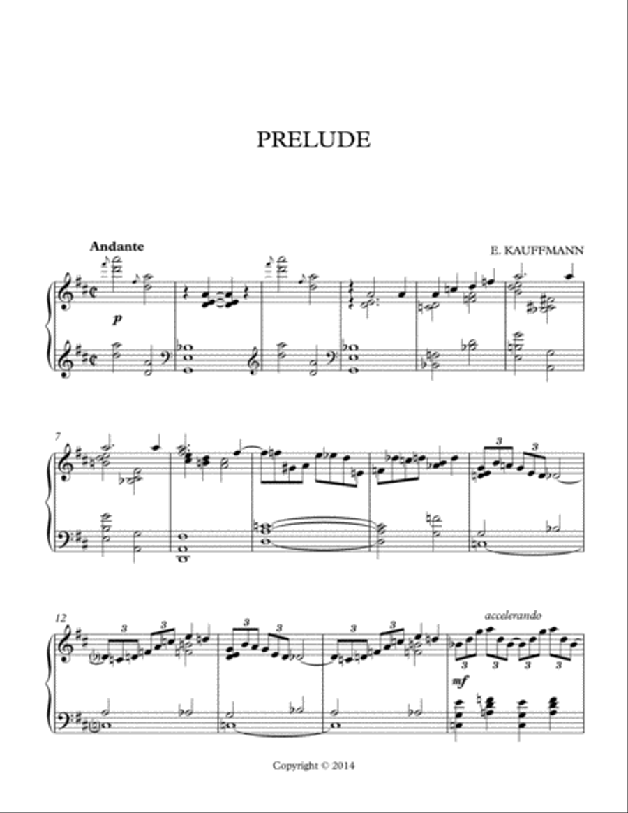 Prelude Prelude Piano Solo scores gallery preview page 1