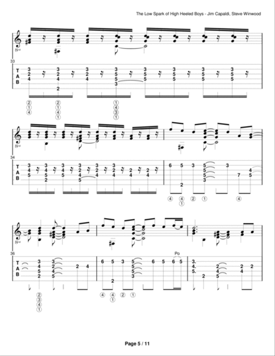 Low Spark Of High-heeled Boys Electric Guitar scores gallery preview page 5