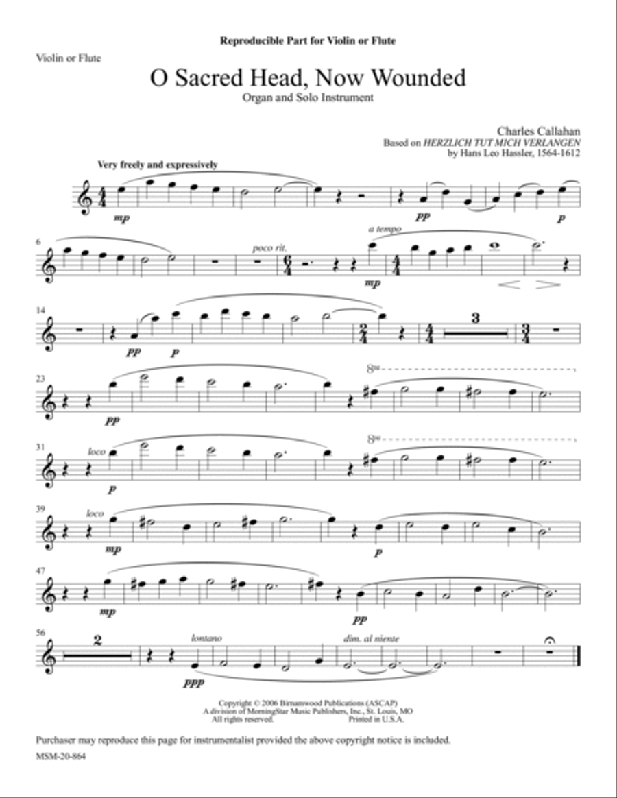 O Sacred Head, Now Wounded (Herzlich tut mich verlangen) Organ scores gallery preview page 5