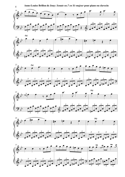 Anne-Louise Brillon de Jouy: Sonata no. 7 in Bb Major for piano or harpsichord