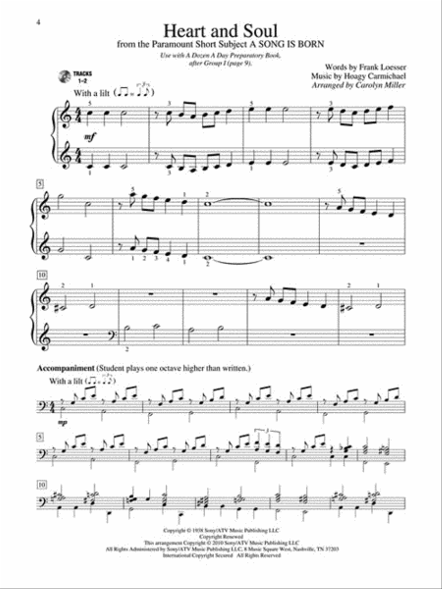 A Dozen a Day Songbook - Preparatory Book Piano Method scores gallery preview page 3