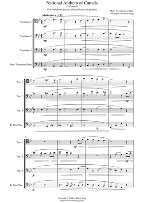 National Anthem of Canada (for trombone quartet, suitable for all grades)