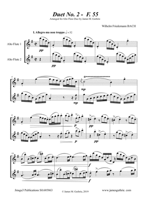 Book cover for WF Bach: Duet No. 2 for Alto Flute Duo