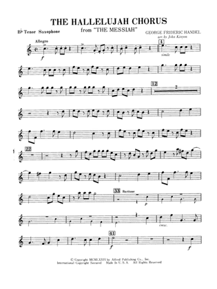 Book cover for Hallelujah Chorus: B-flat Tenor Saxophone
