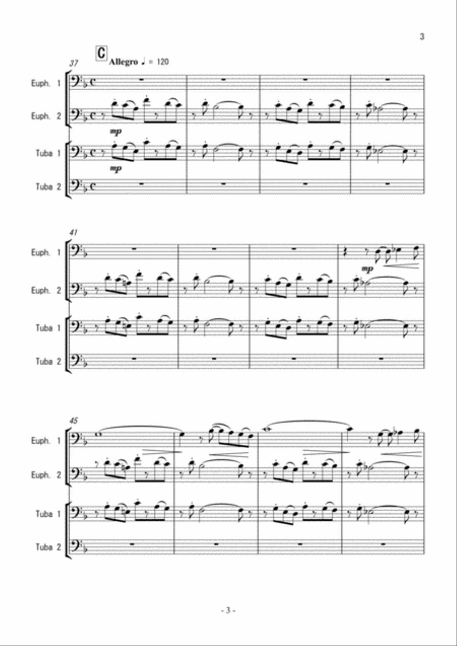 "Little Suite" for 2 Euphonium and 2 Tuba, Score and Parts image number null