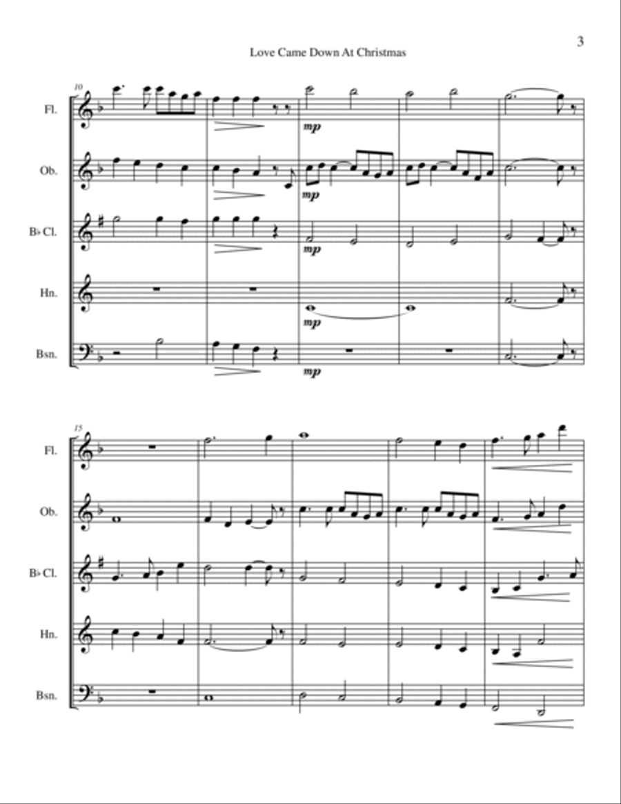 Love Came Down at Christmas Small Ensemble scores gallery preview page 3