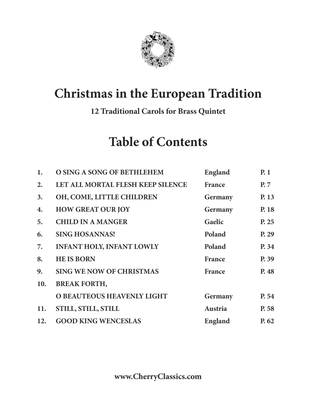 Book cover for Christmas in the European Tradition - 12 Olde Carols for Brass Quintet