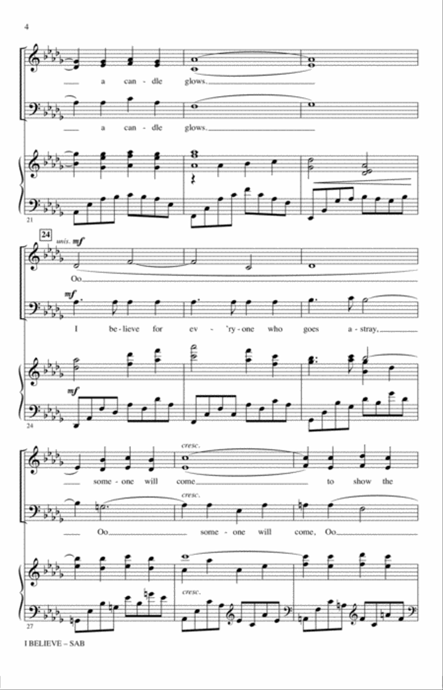 I Believe I Believe 3-Part scores gallery preview page 3