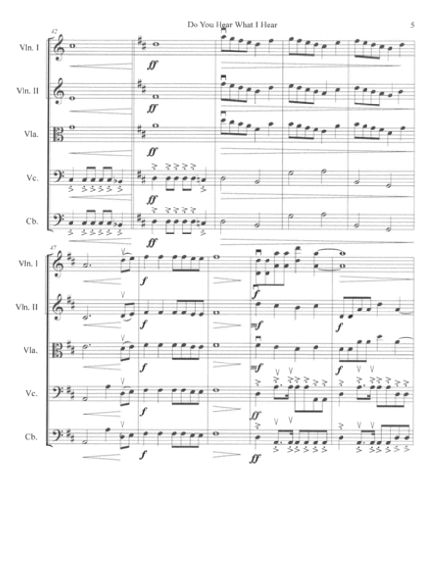 Do You Hear What I Hear String Orchestra scores gallery preview page 5
