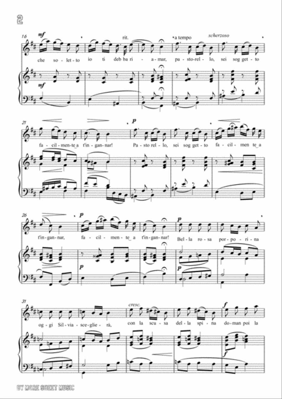 Pergolesi-Se tu m'ami in b minor,for Voice and Piano Voice Solo scores gallery preview page 4