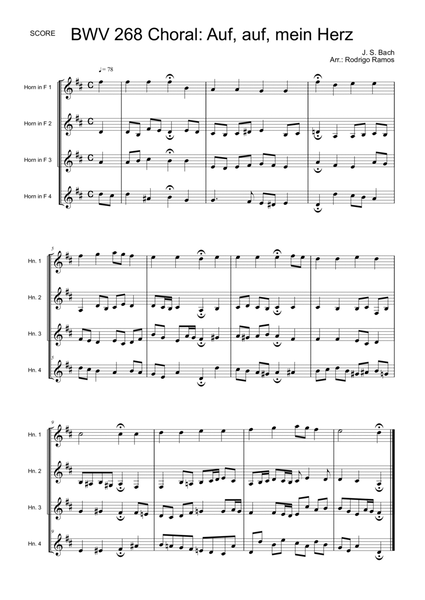 Auf, auf, main Herz BWV 268 Choral image number null