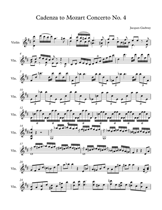 Cadenza for Mozart Violin Concerto no. 4