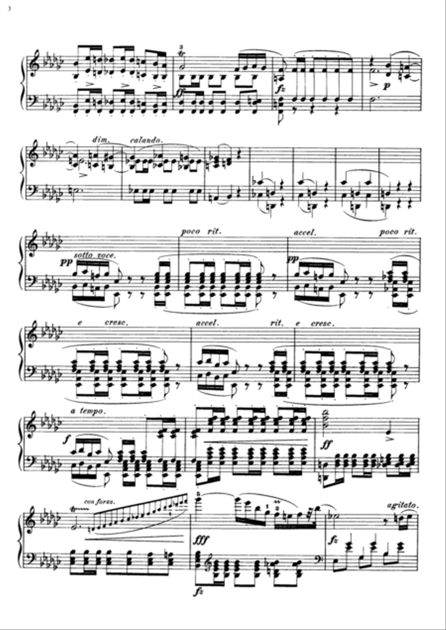 Chopin- Polonaise in E flat minor, Op. 26 No. 2 Piano Solo scores gallery preview page 3