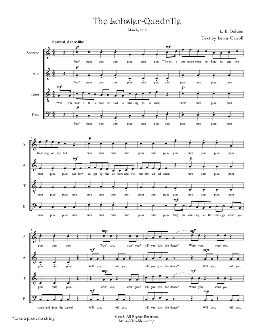 The Lobster-Quadrille The Lobster-Quadrille 4-Part scores gallery preview page 5