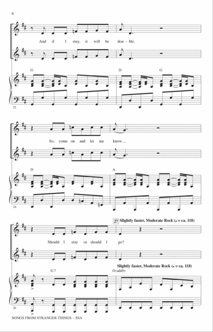 Songs from Stranger Things (arr. Alan Billingsley) SSA scores gallery preview page 4