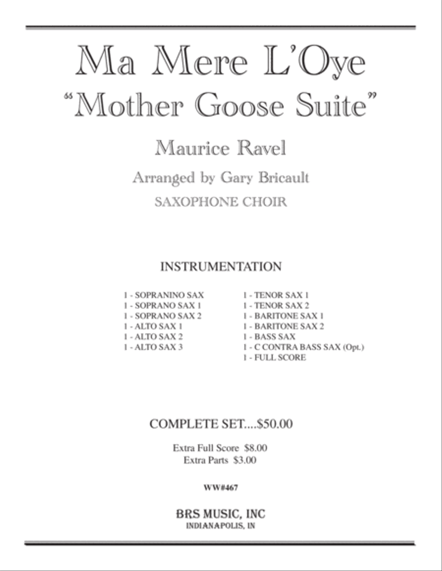 Ma Mere L'Oye (Mother Goose Suite) Tenor Saxophone scores gallery preview page 2