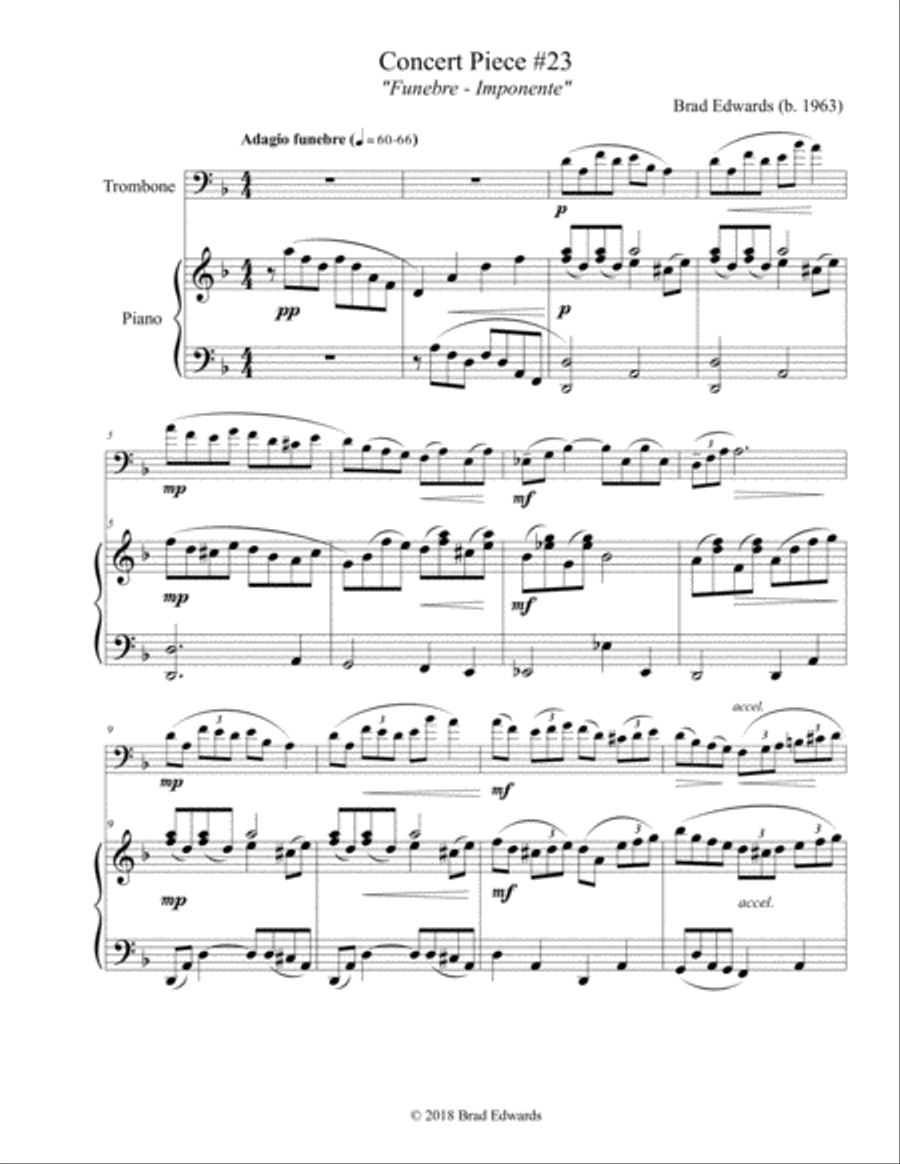Concert Piece #23 Funebre – Imponente Trombone Solo scores gallery preview page 4