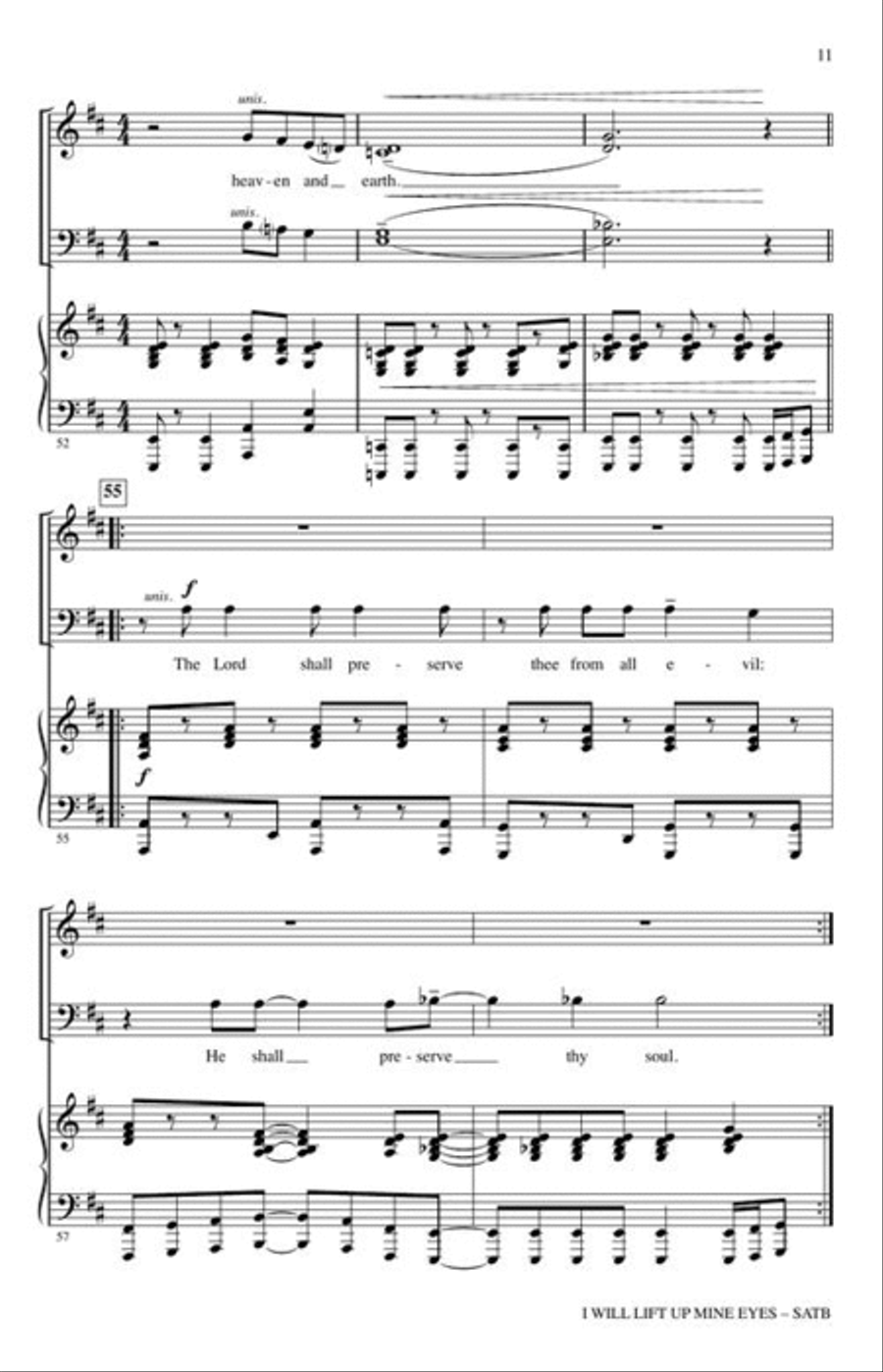I Will Lift Up Mine Eyes 4-Part scores gallery preview page 5
