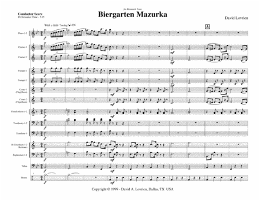 Biergarten Mazurka Biergarten Mazurka Concert Band scores gallery preview page 2