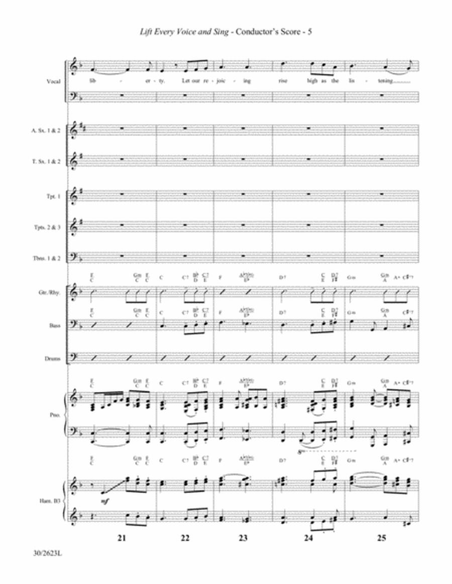 Lift Every Voice and Sing - Instrumental Ensemble Score and Parts