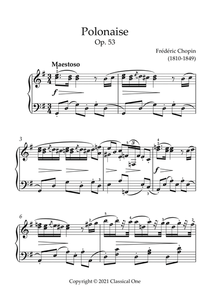 Chopin - Polonaise op.53(With Note name)