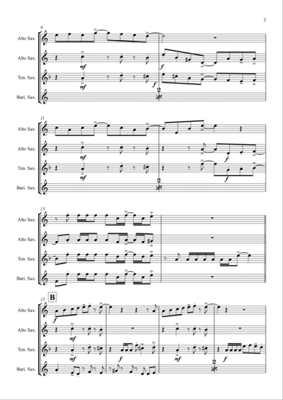 We Don't Talk About Bruno Saxophone Quartet scores gallery preview page 3