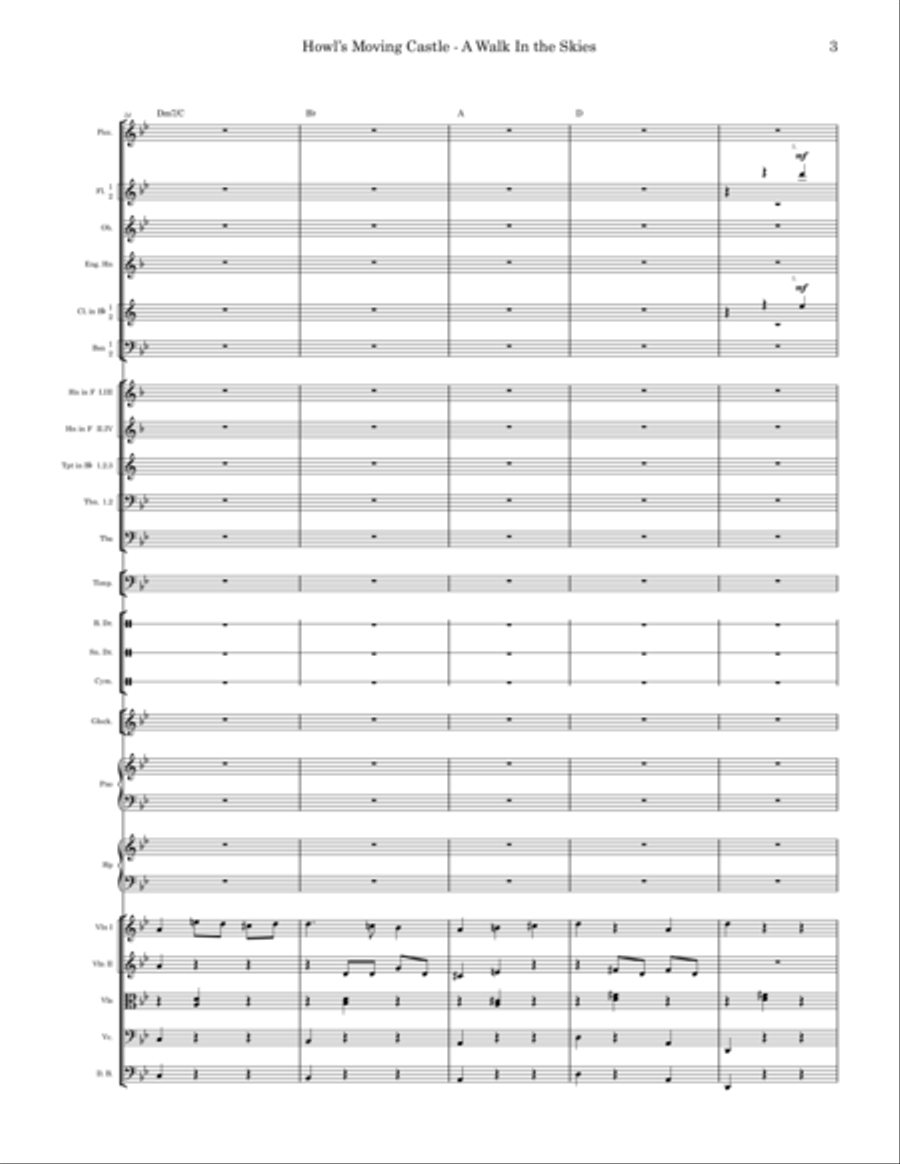 Howl's Moving Castle Full Orchestra scores gallery preview page 3