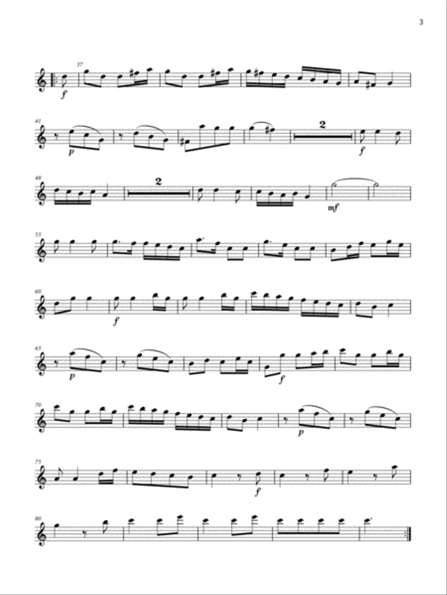 Allegretto (from Sonata in C, Op.54 No.5) (Grade 4 List A1 from the ABRSM Flute syllabus from 2022) Flute Solo scores gallery preview page 2