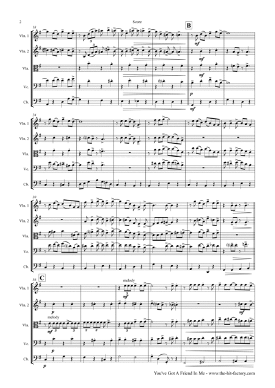 You've Got A Friend In Me String Quintet scores gallery preview page 2