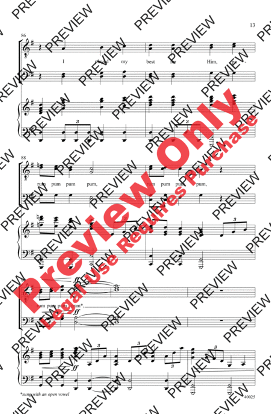 The Little Drummer Boy Men's Choir scores gallery preview page 13